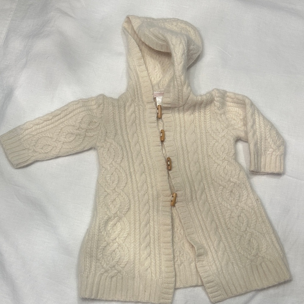 Wool and Angora Cable Knit Sweater